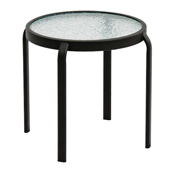Wavy Glass Patio Side Table, Brown