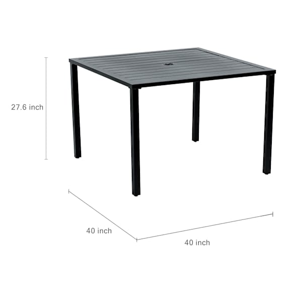 Grammercy Square Patio Dining Table, Black
