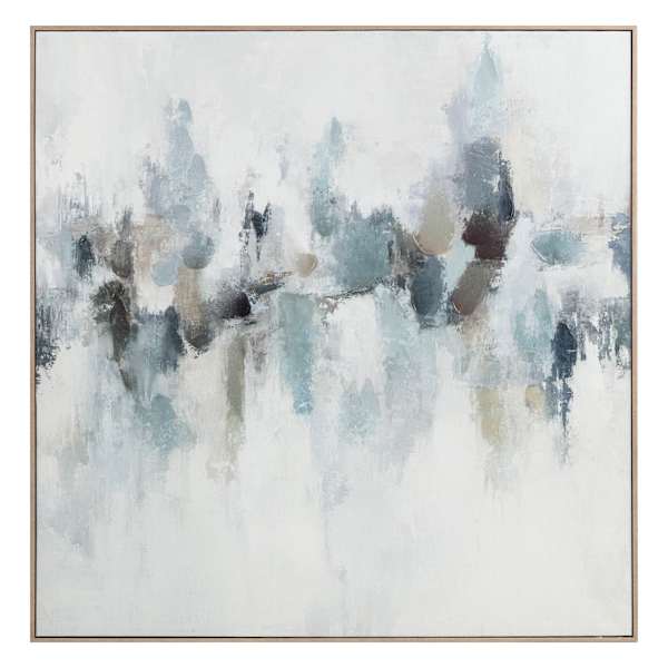 Framed Blues Abstract Canvas Wall Art, 48"