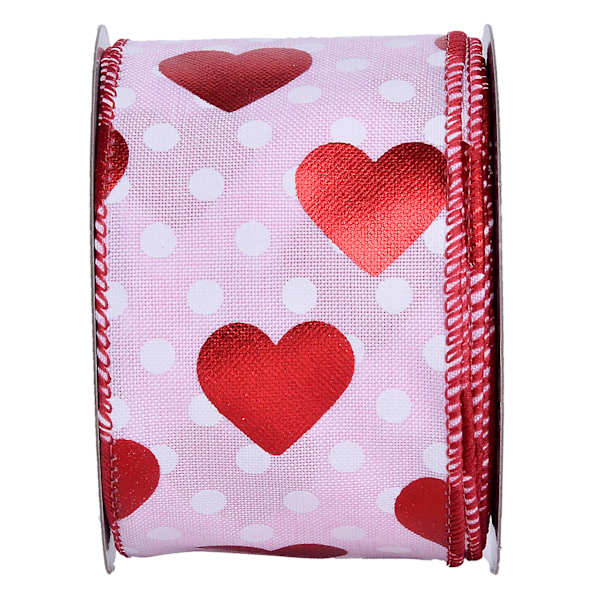 Red & Pink Heart Ribbon, 30'