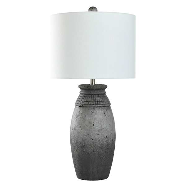 Grey Resin Large Lamp with Shade, 32"