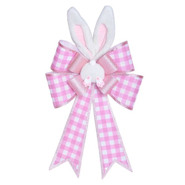 Pink Bunny Easter Bow, 25"