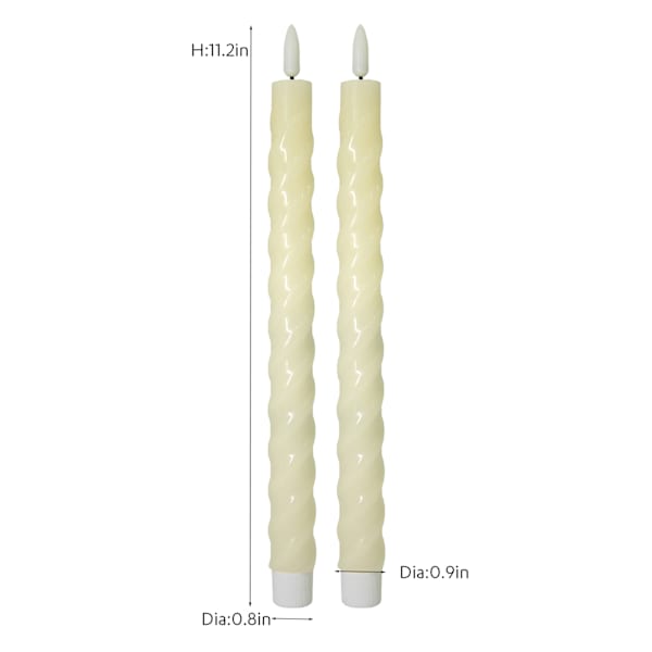 2-Pack Ivy LED Taper Candles, 10"