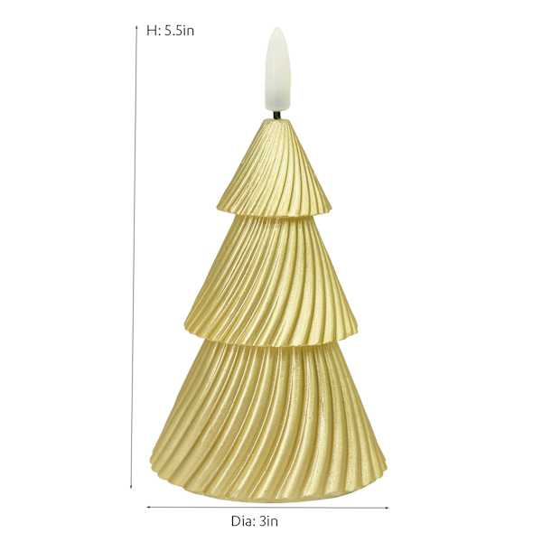 Twill Christmas Tree LED Candle with Timer, 3x5