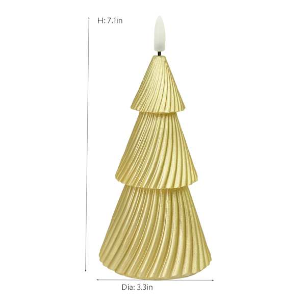 Twill Christmas Tree LED Candle with Timer, 3x7
