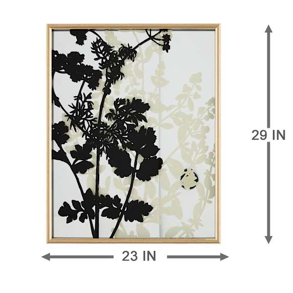 Glass Framed Floral Printed Mirror Wall Art, 23x29