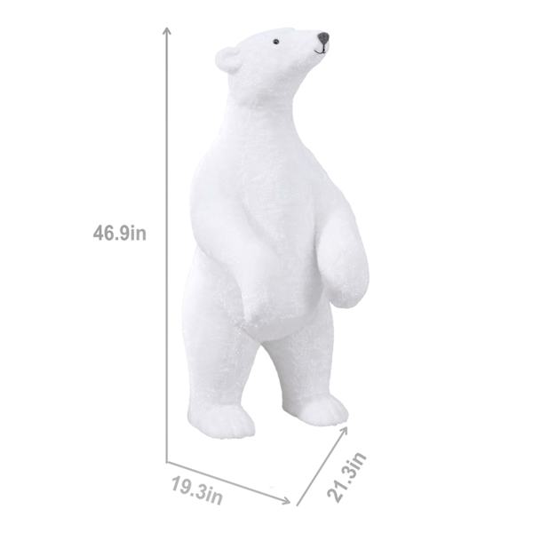 Silver Oversized Polar Bear, 47"