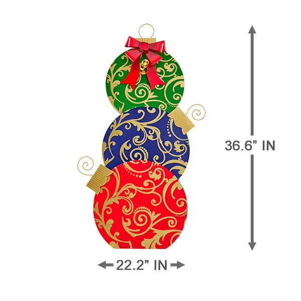 Classic Christmas Ornament Stacked Leaner, 37"