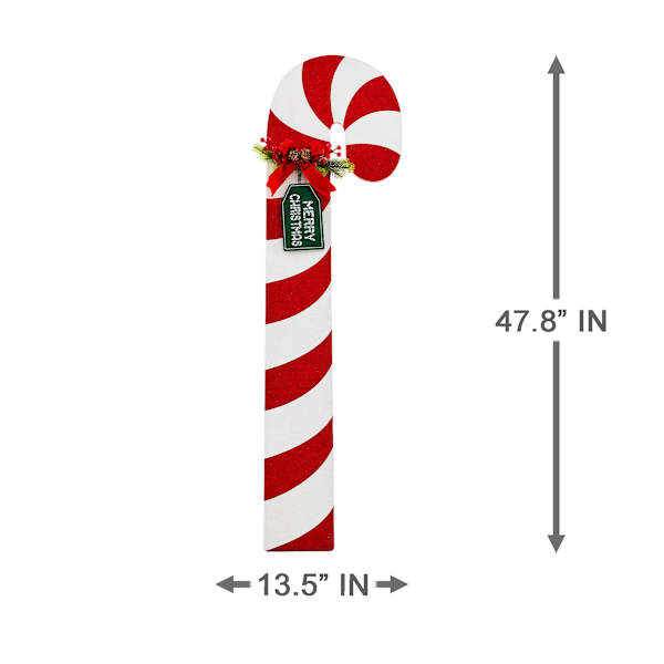 Peppermint Swirl Candy Cane Leaner, 4'