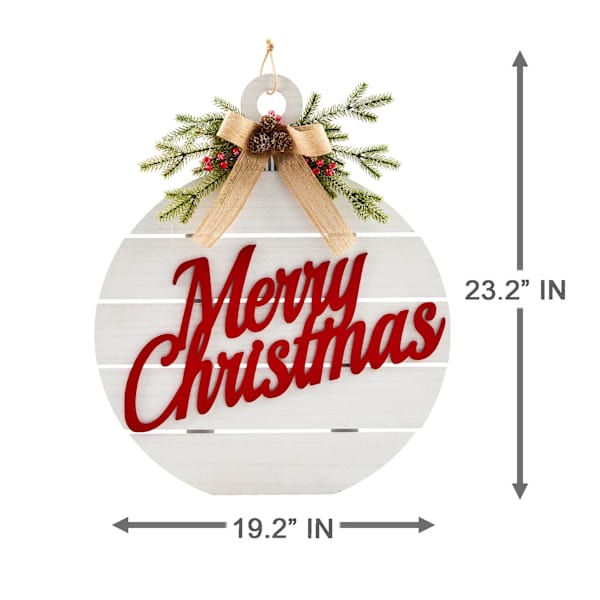 Homespun Red Merry Christmas Ornament Leaner, 2'