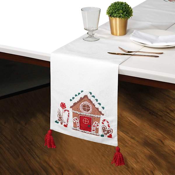 Gingerbread Lane Gingerbread House Table Runner, 72x13