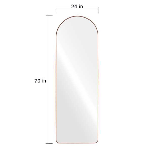 Arch Walnut Leaner Mirror, 24x70