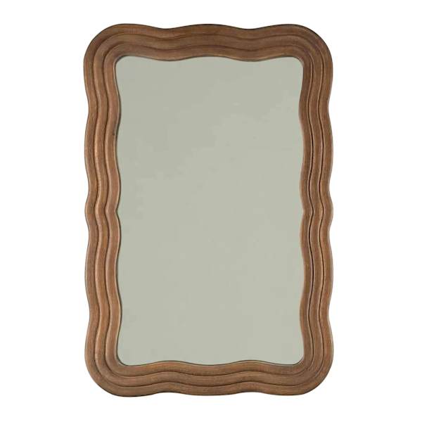 Walnut Wavy Wall Mirror, 24x36