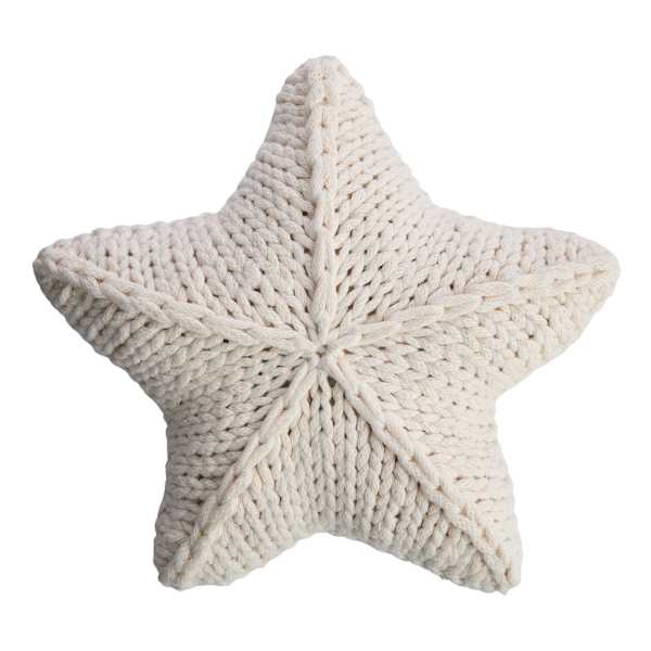 Neutral Knit Star Shaped Throw Pillow