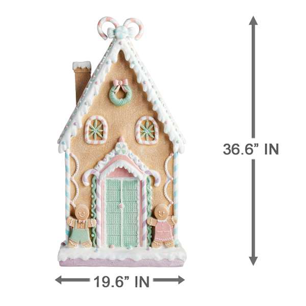 Mrs. Claus' Bakery Green Pastel Door Gingerbread House, 36"