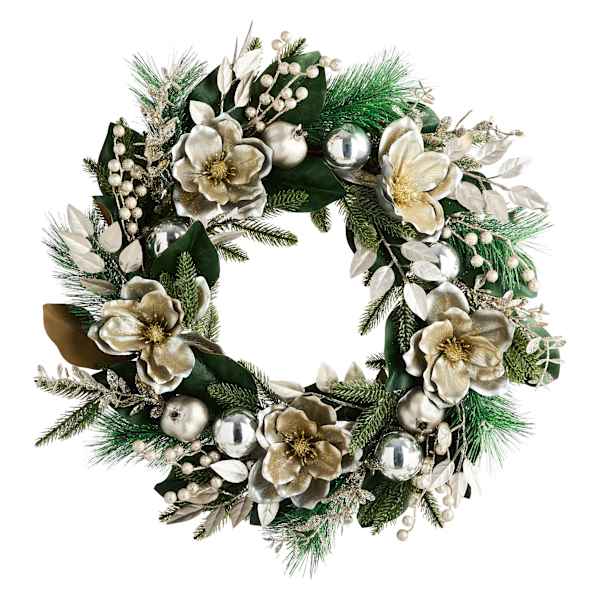 24In Gold Magnolia Wreath