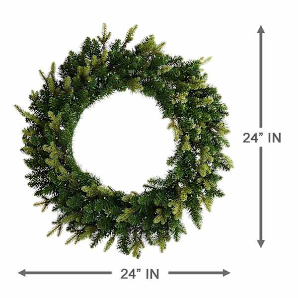Pre-Lit Battery Operated Bradley Wreath, 24"