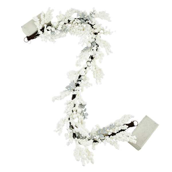 Snow, Glitter Berry & Rosehip Christmas Garland, 72"