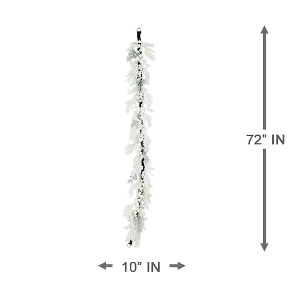 Snow, Glitter Berry & Rosehip Christmas Garland, 72"