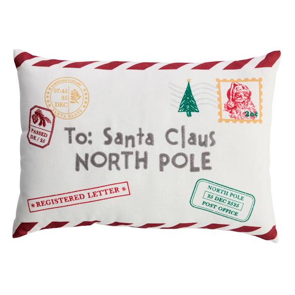 Santa Letter Throw Pillow, 14x20