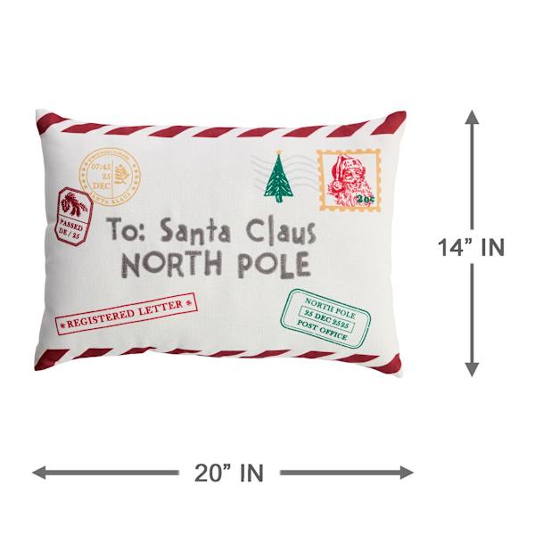 Santa Letter Throw Pillow, 14x20