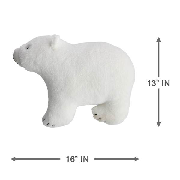 Arctic Wonderland Polar Bear Shaped Throw Pillow, 16x13