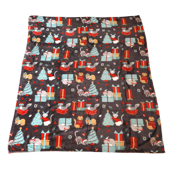 Cats & Trees Printed Plush Throw Blanket, 50x60
