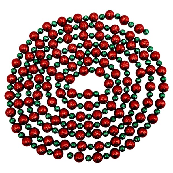 Red & Green Snowball Garland, 12'