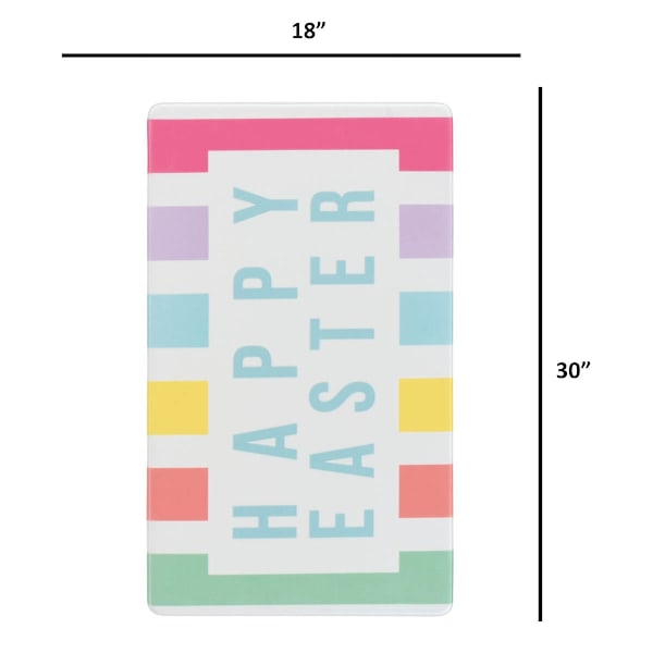 Happy Easter Striped Kitchen Mat, 18x30