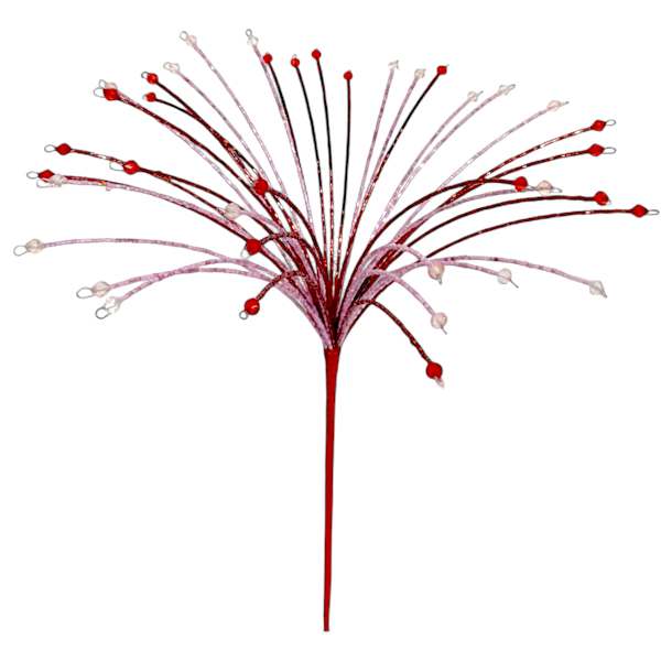 Red & Pink Beaded Pick, 20"