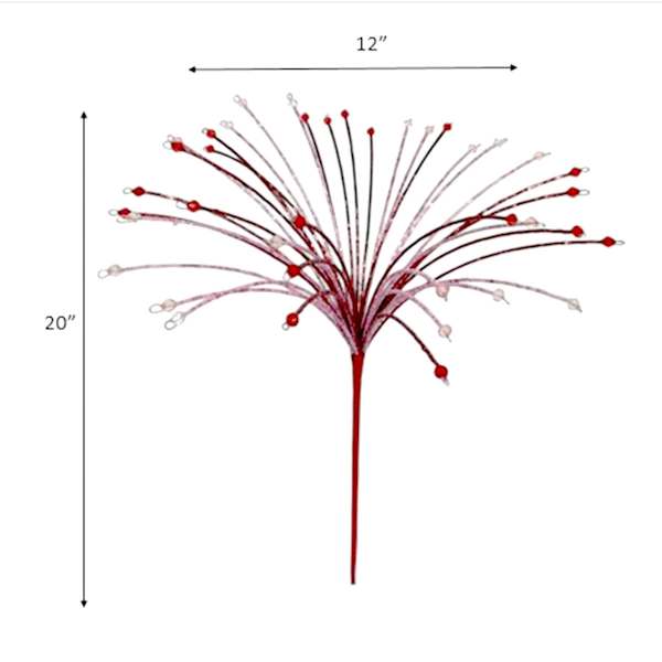 Red & Pink Beaded Pick, 20"