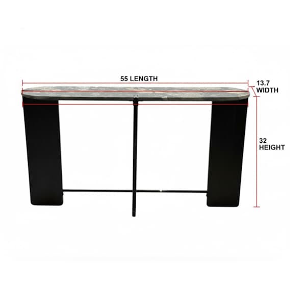 Eleanor Console Table, Black Marble