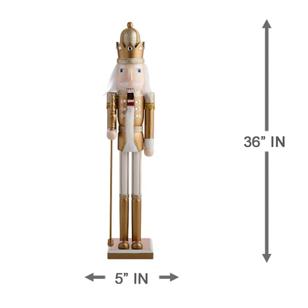 Gold & White Nutcracker, 36"