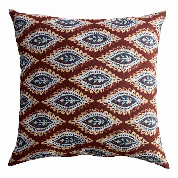 Block Print Spice Oversized Square Outdoor Throw Pillow, 20"
