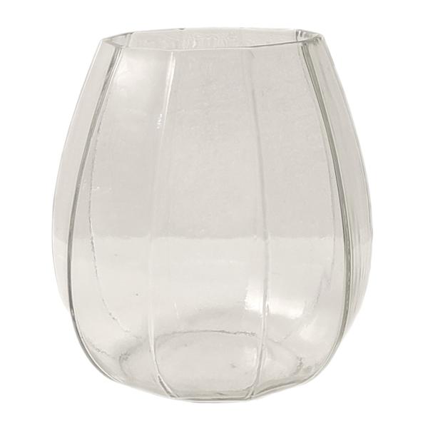 Faceted Clear Glass Hurricane, 6"