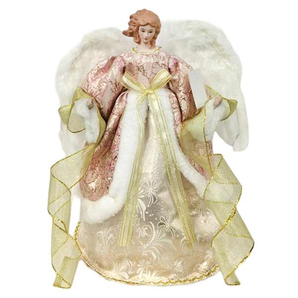 Pink Brocade Angel, 16"
