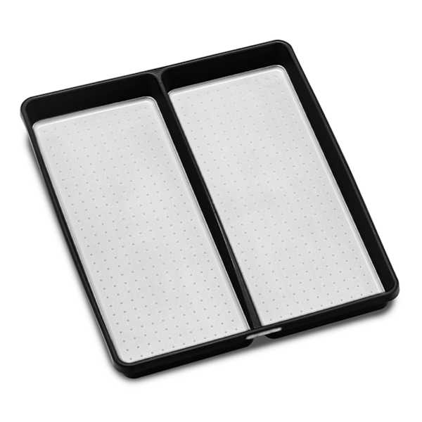 2-Compartment Black Cutlery Tray