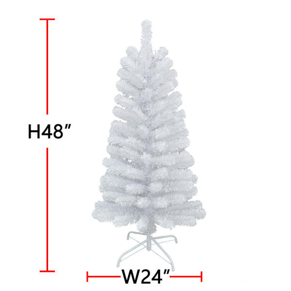 (A13) Pre-Lit LED White Fir Christmas Tree, 4'