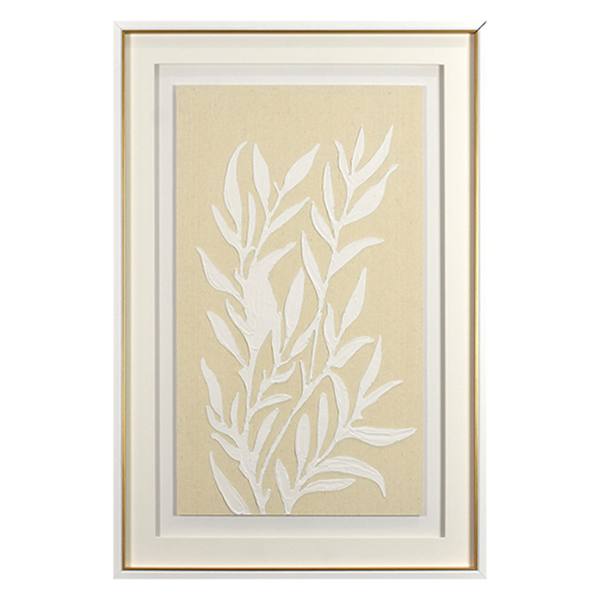 Glass Framed White Floral Wall Art, 24x36