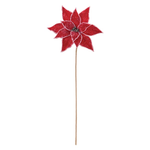 Red Poinsettia Stem, 22"