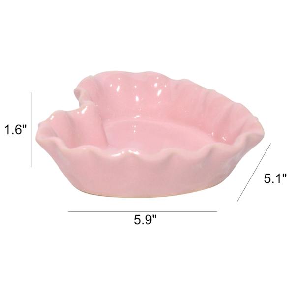 Pink Heart Trinket Tray, 6"