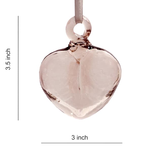Clear Glass Heart Ornament, 3"