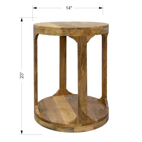 William Wooden Accent Table, Honey Oak Finish