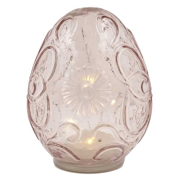 LED Clear Pink Glass Egg