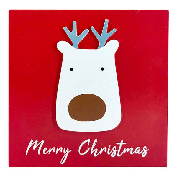 Merry Christmas Red Deer Box Sign