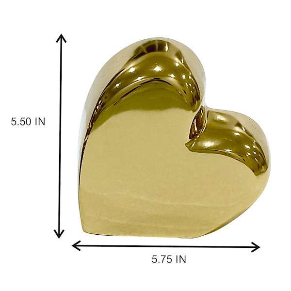 Gold Heart Bookend, 6"