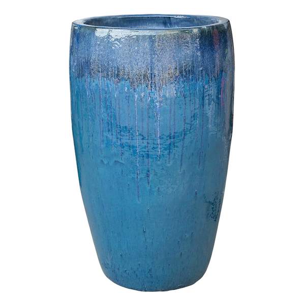 Blue Hancock Ceramic Outdoor Planter, Medium