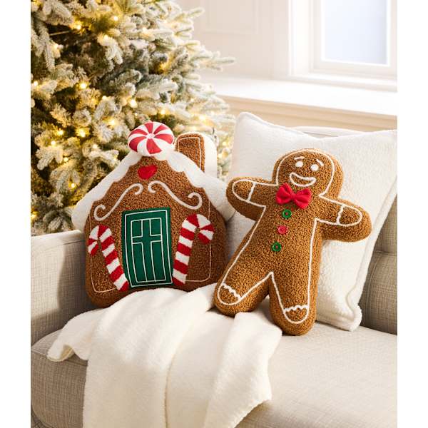 Gingerbread Lane Christmas Throw Pillow Set