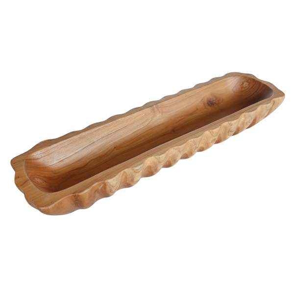 Carved Wood Boat Tray, 23"