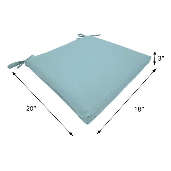 Canal Blue Canvas Outdoor Square Seat Cushion